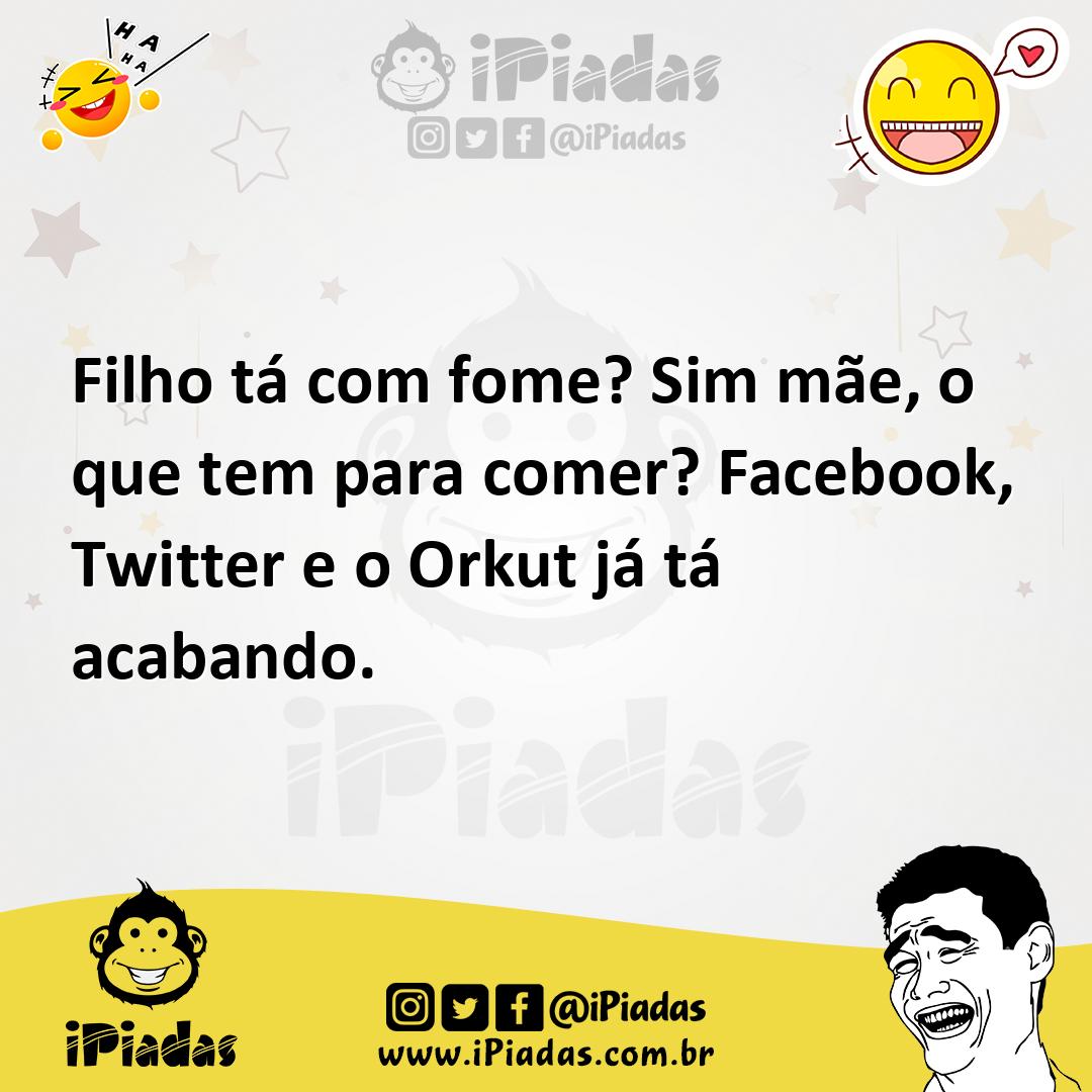 Ilustração de Filho tá com fome? Sim mãe, o que tem para comer? Facebook, Twitter e... no iPiadas