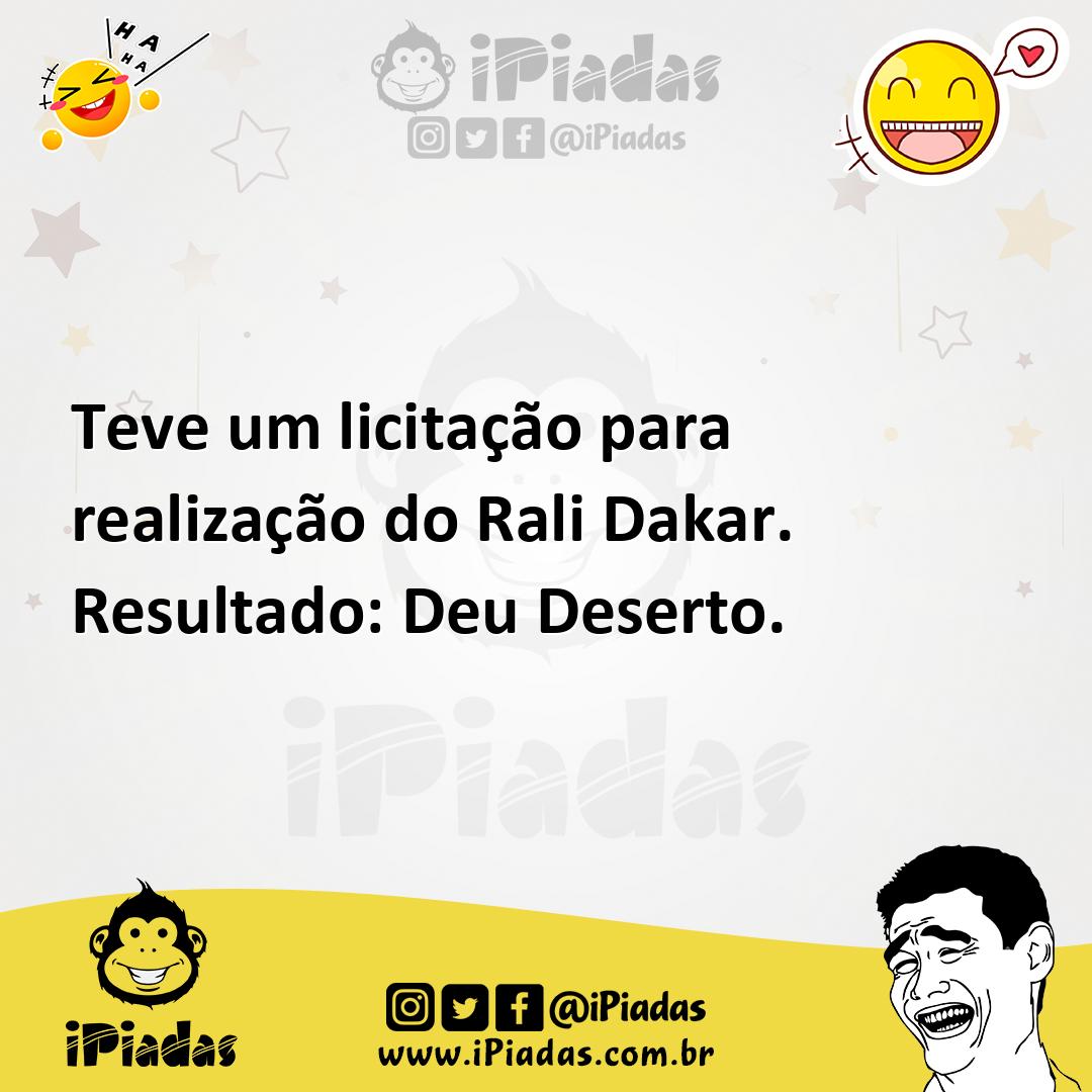 Ilustração de Teve um licitação para realização do Rali Dakar. Resultado: Deu Desert... no iPiadas
