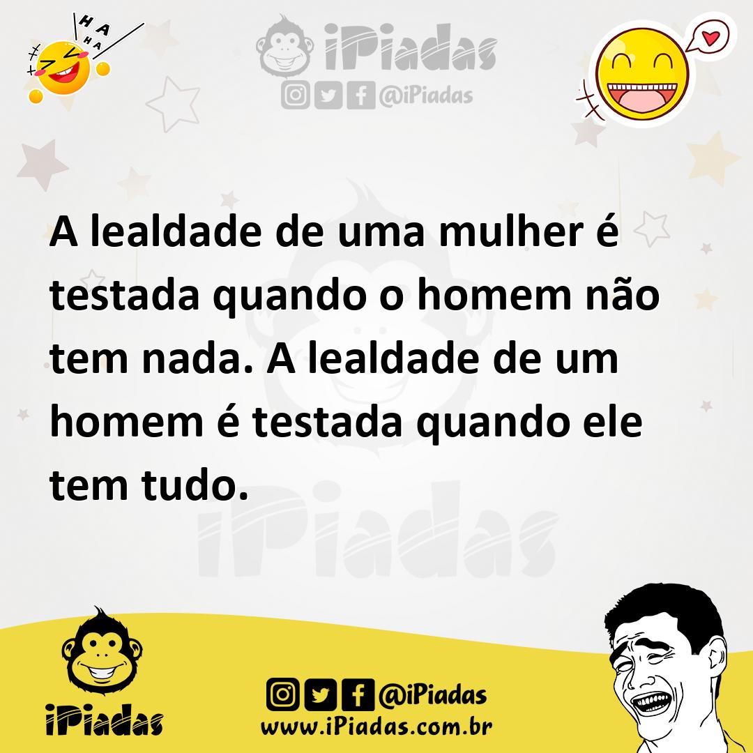 Ilustração de A lealdade de uma mulher é testada quando o homem não tem nada. A leal... no iPiadas