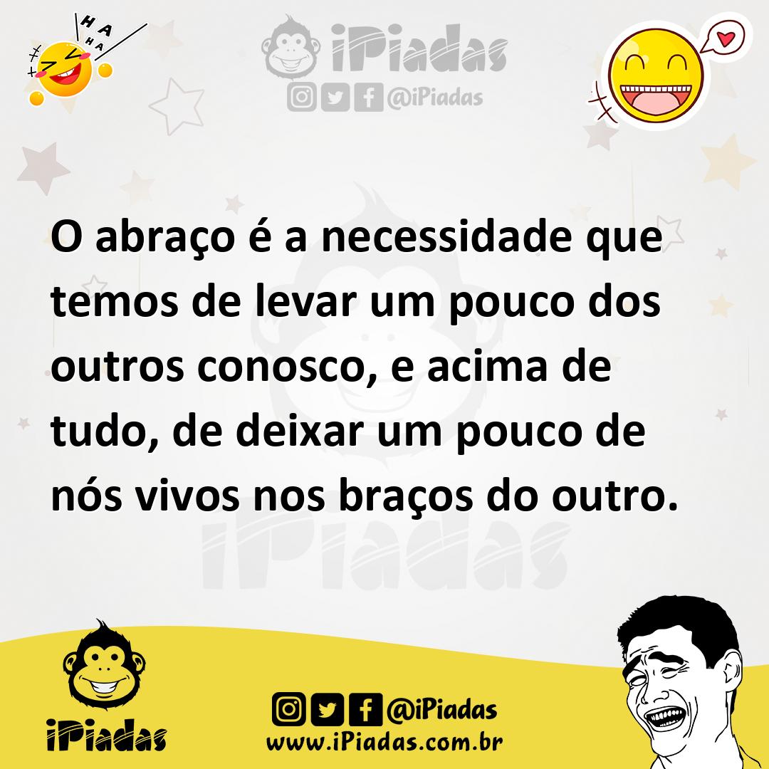 Ilustração de O abraço é a necessidade que temos de levar um pouco dos outros conosc... no iPiadas