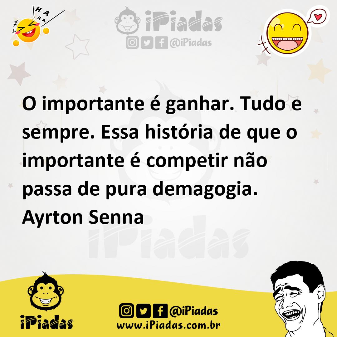 Ilustração de O importante é ganhar. Tudo e sempre. Essa história de que o important... no iPiadas