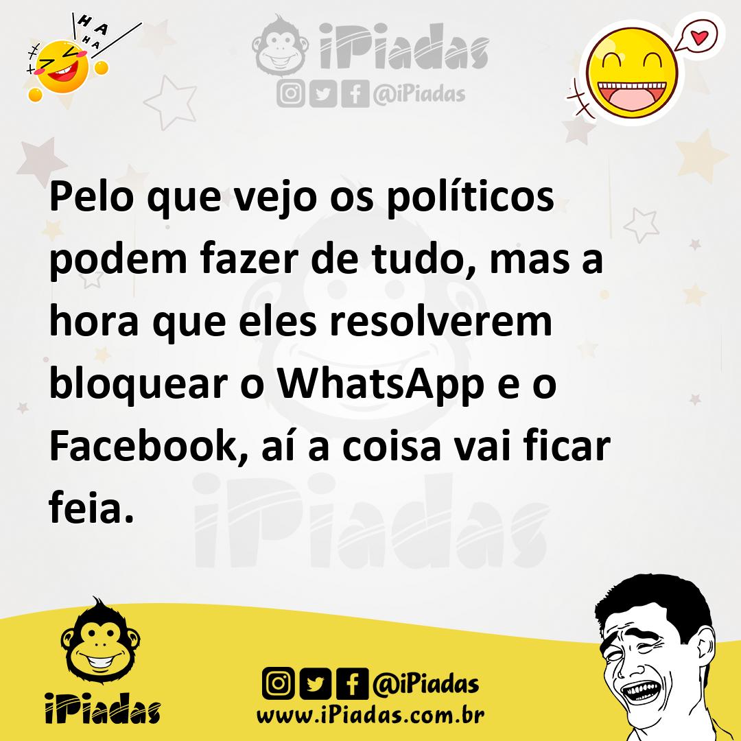 Ilustração de Pelo que vejo os políticos podem fazer de tudo, mas a hora que eles re... no iPiadas