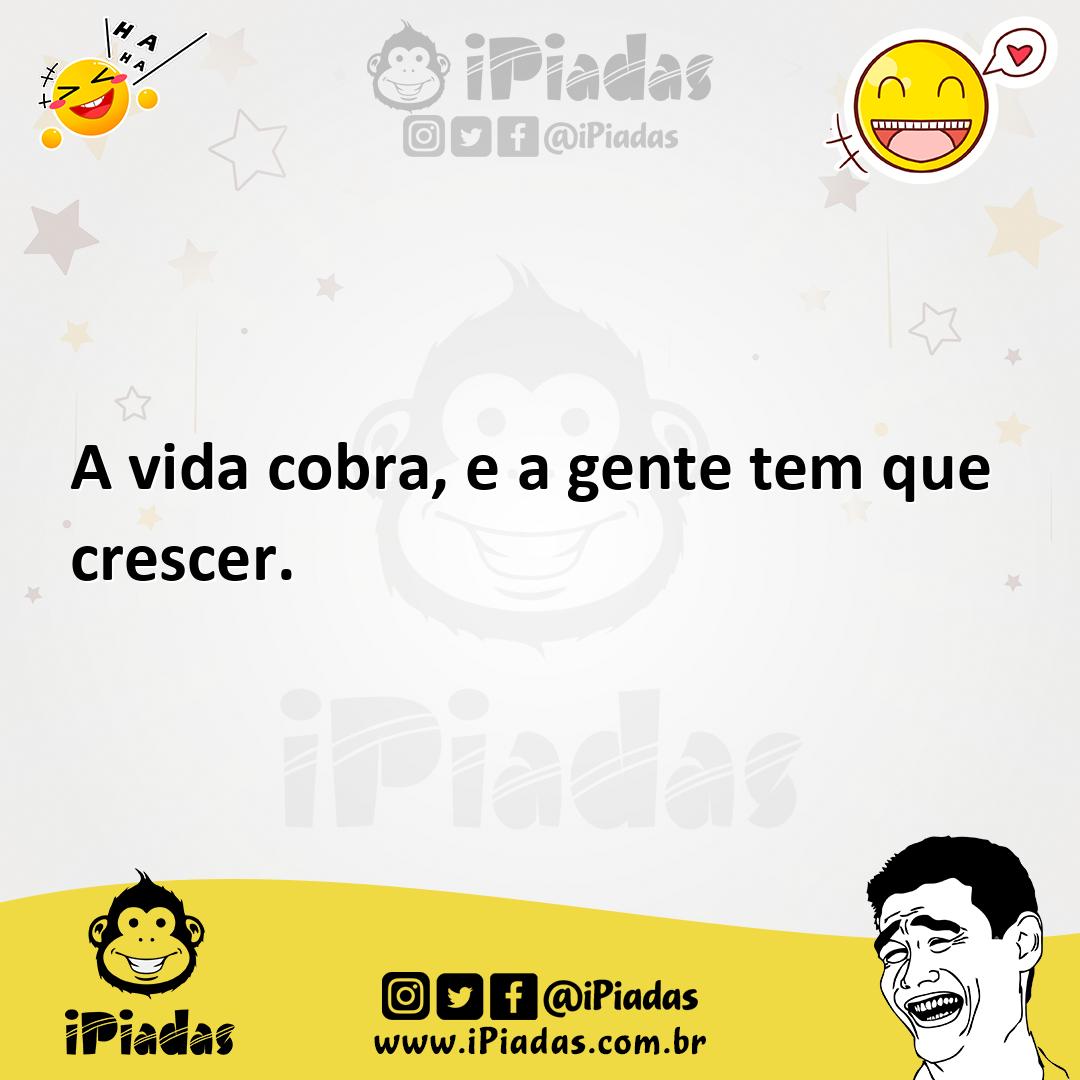 Ilustração de A vida cobra, e a gente tem que crescer. no iPiadas