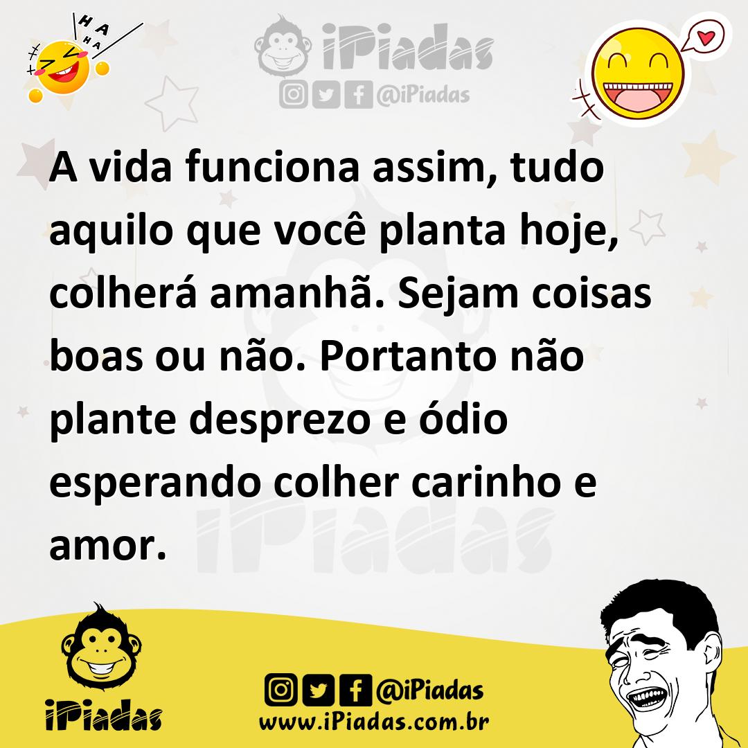 Ilustração de A vida funciona assim, tudo aquilo que você planta hoje, colherá amanh... no iPiadas