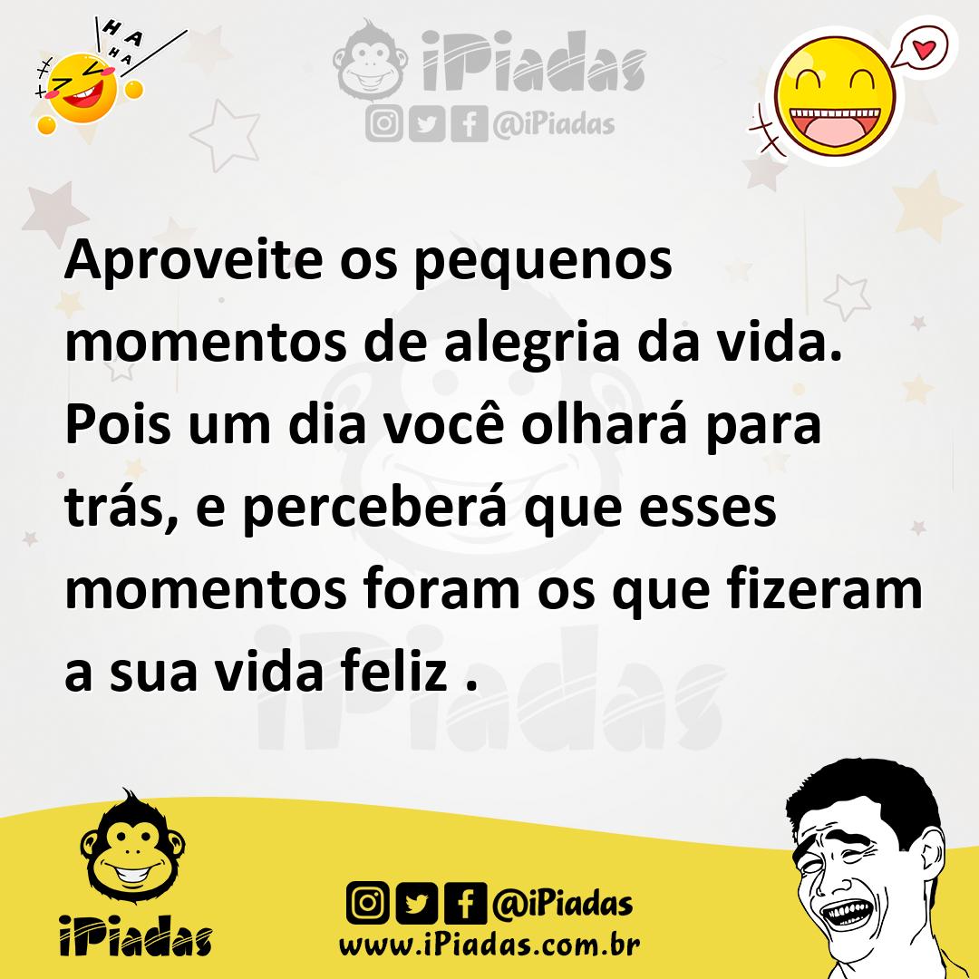 Ilustração de Aproveite os pequenos momentos de alegria da vida. Pois um dia você ol... no iPiadas