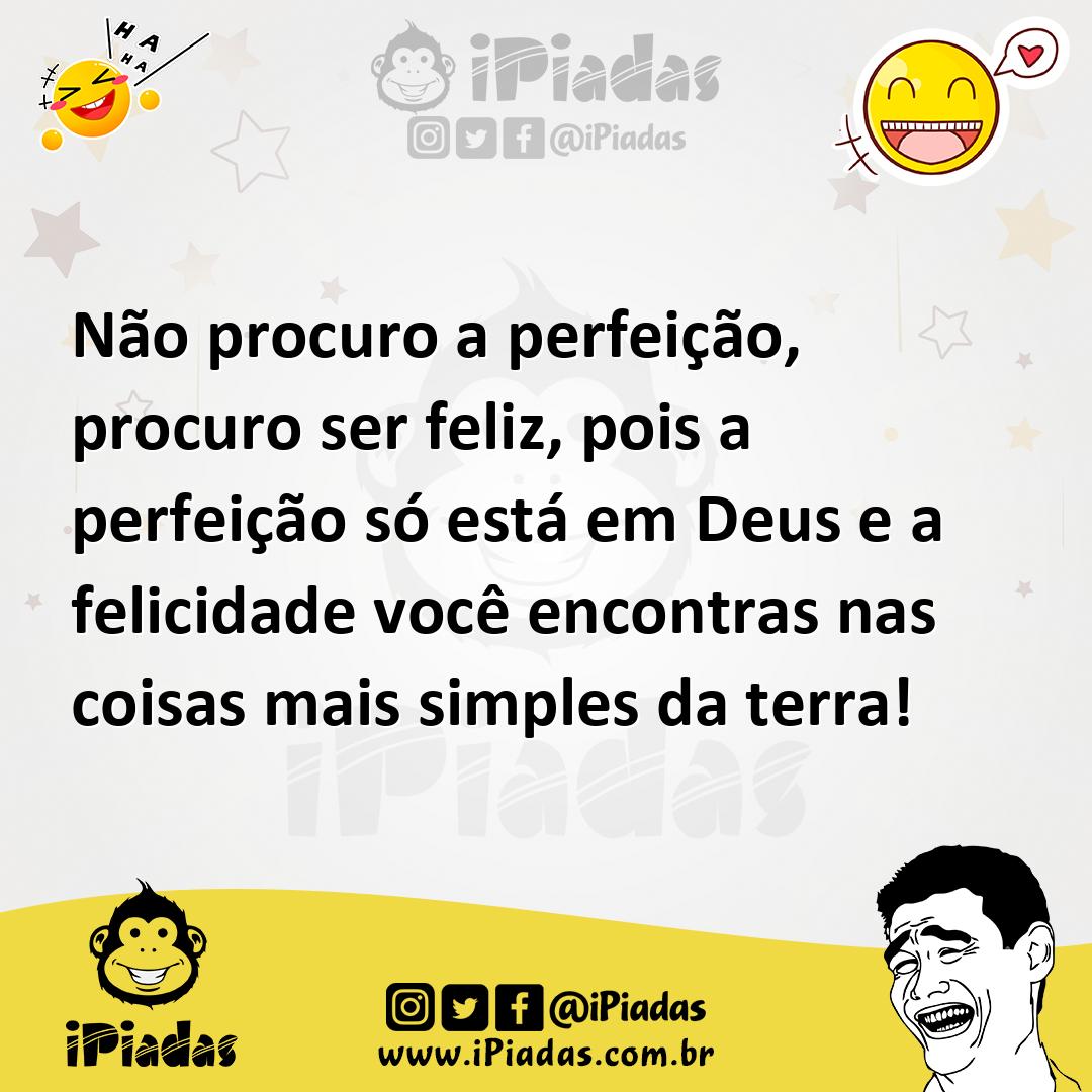 Ilustração de Não procuro a perfeição, procuro ser feliz, pois a perfeição só está e... no iPiadas