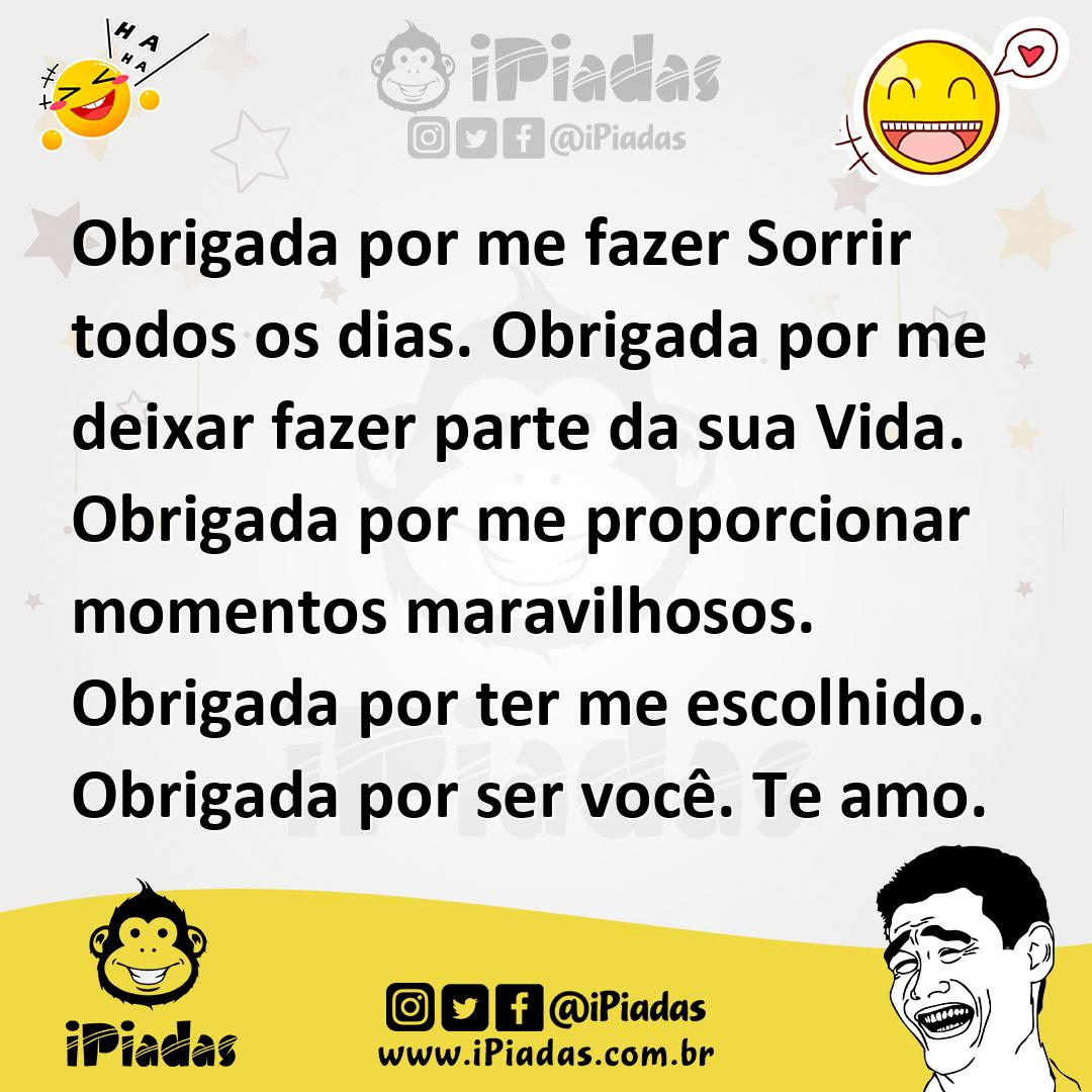 Ilustração de Obrigada por me fazer Sorrir todos os dias. Obrigada por me deixar faz... no iPiadas