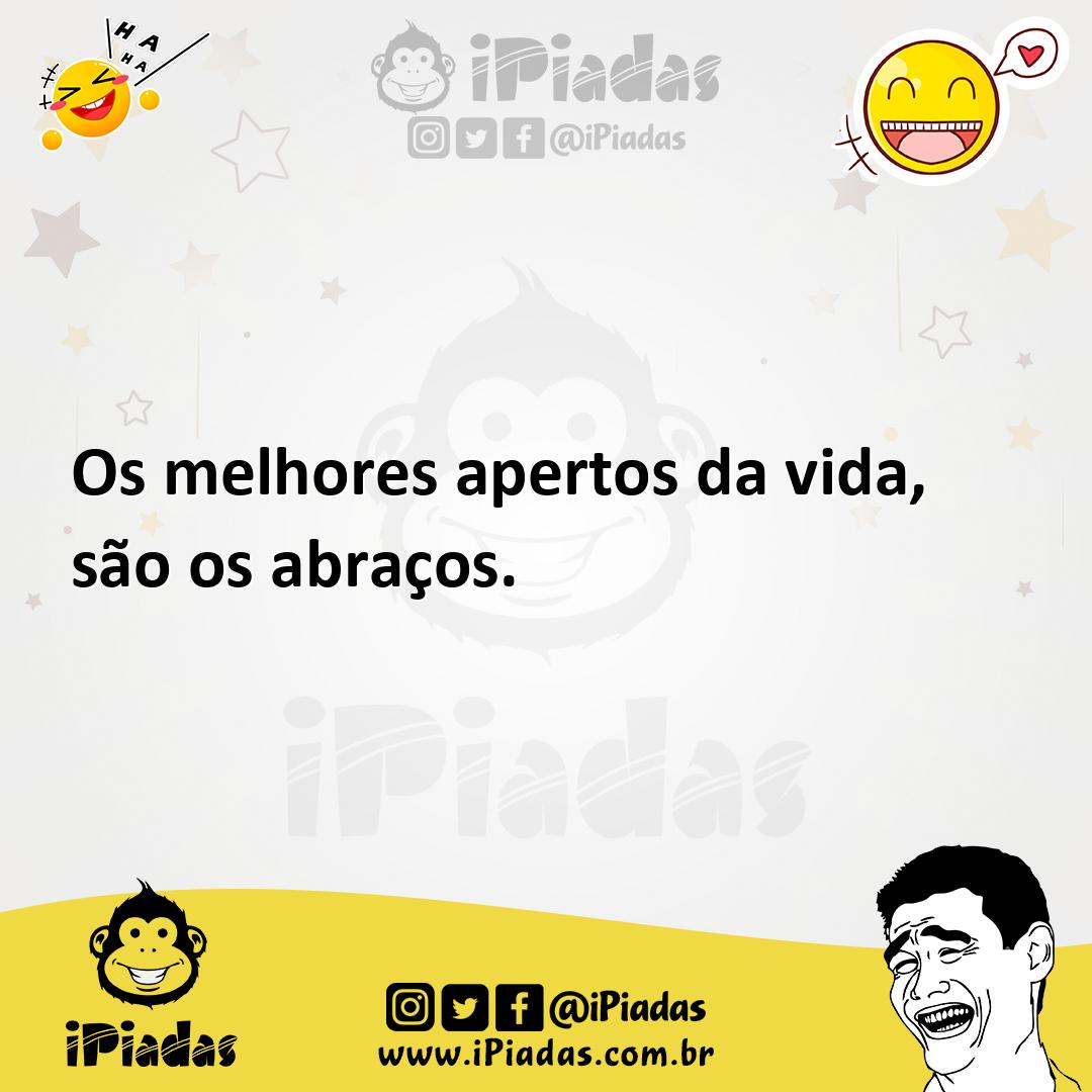 Ilustração de Os melhores apertos da vida, são os abraços. no iPiadas