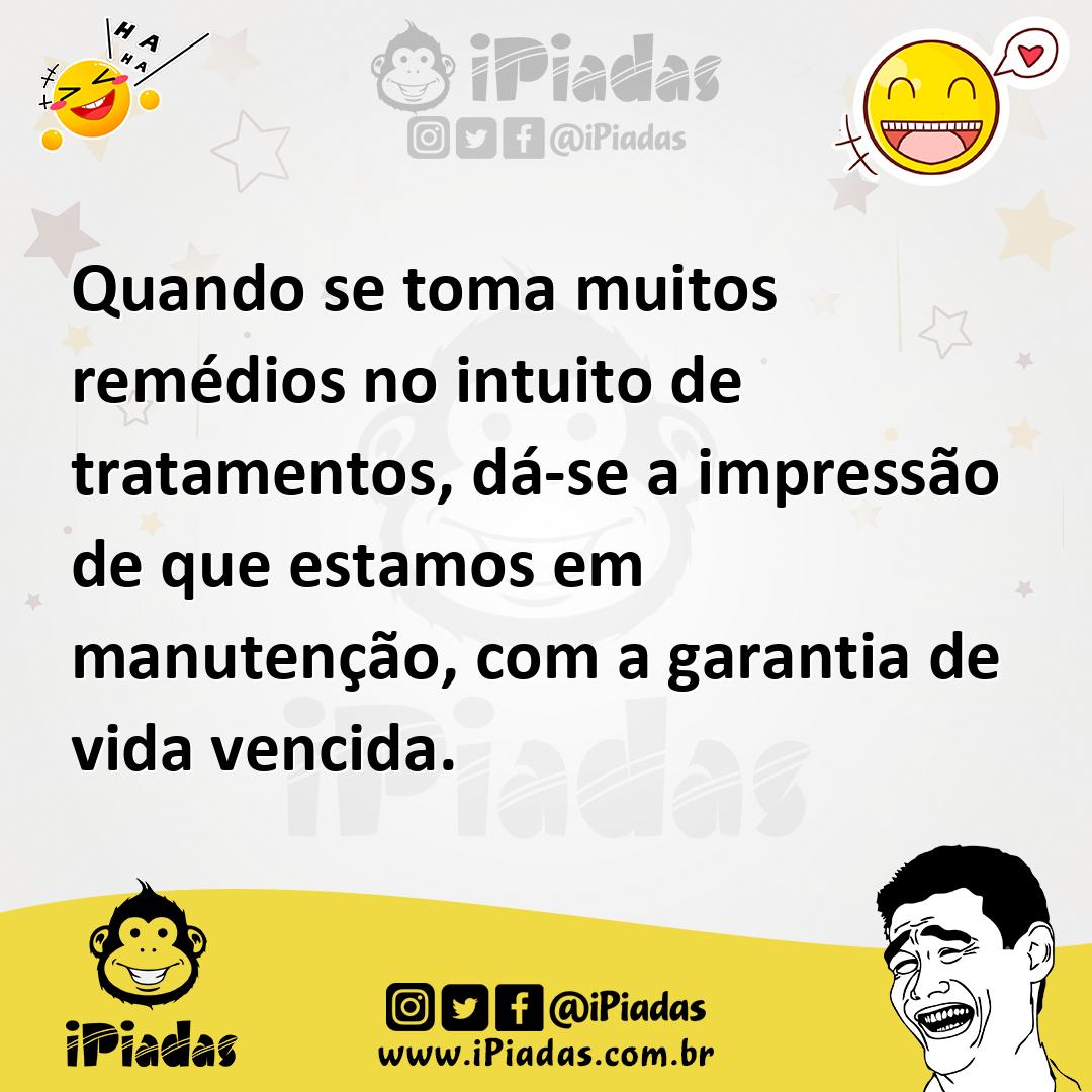 Ilustração de Quando se toma muitos remédios no intuito de tratamentos, dá-se a impr... no iPiadas