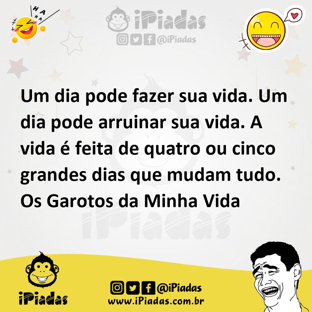 Ilustração de Um dia pode fazer sua vida. Um dia pode arruinar sua vida. A vida é fe... no iPiadas