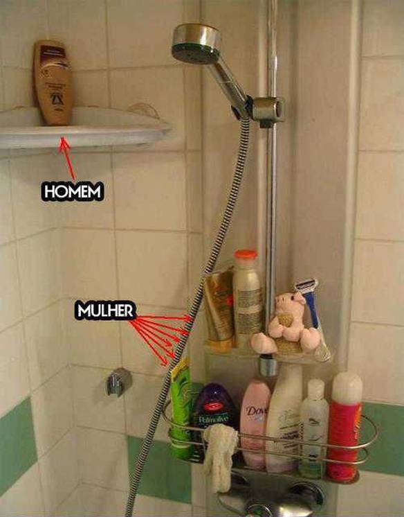 Imagem engraçada Cuidados do Homem e da Mulher no iPiadas