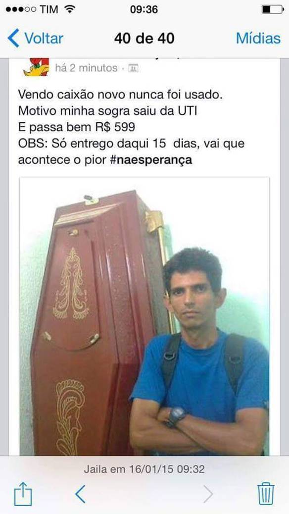 Imagem engraçada Vendo Caixão no iPiadas