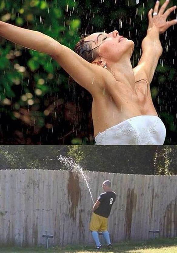 Imagem engraçada Se Molhando na Chuva no iPiadas