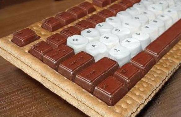 Imagem engraçada Comida no teclado no iPiadas
