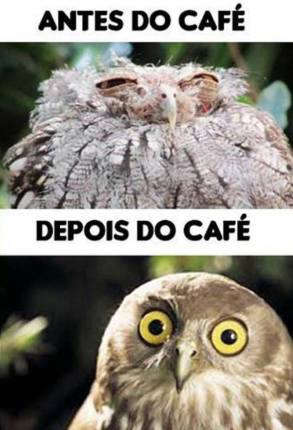 Imagem engraçada Antes e Depois do Café no iPiadas