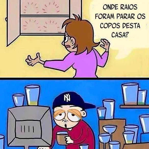 Imagem engraçada Onde Estão os Copos? no iPiadas