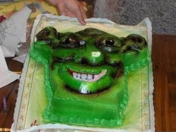 Imagem engraçada Bolo do Shrek Perfeito no iPiadas