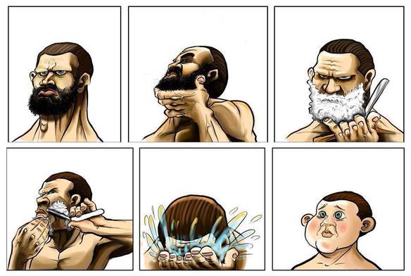 Imagem engraçada Quando Faço a Barba no iPiadas