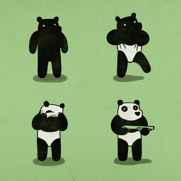 Imagem engraçada Pandas São Assaltantes no iPiadas