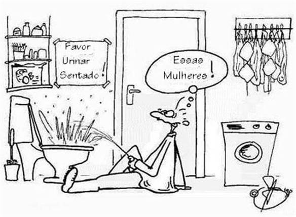 Imagem engraçada Favor Urinar Sentado no iPiadas