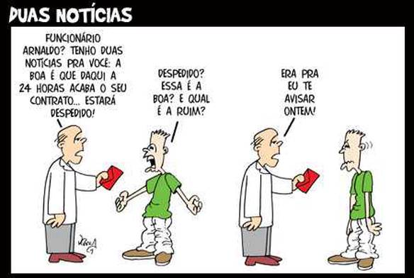 Imagem engraçada Boa Notícia: Está Despedido! no iPiadas