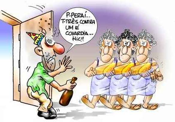 Imagem engraçada Três Contra Um no iPiadas