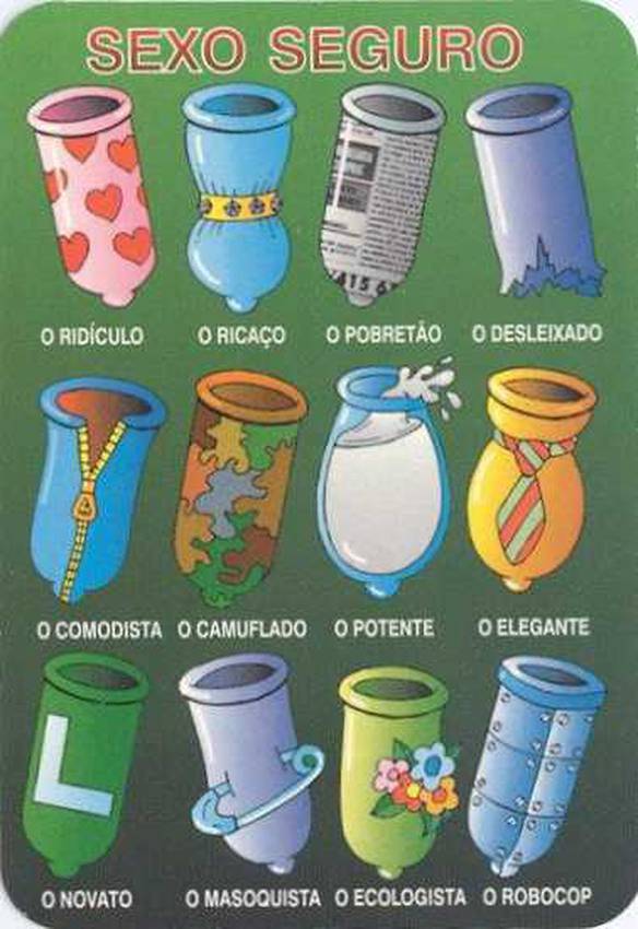 Imagem engraçada Tipos de Camisinha no iPiadas