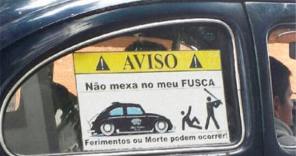 Imagem engraçada Não Mexa no Fusca no iPiadas