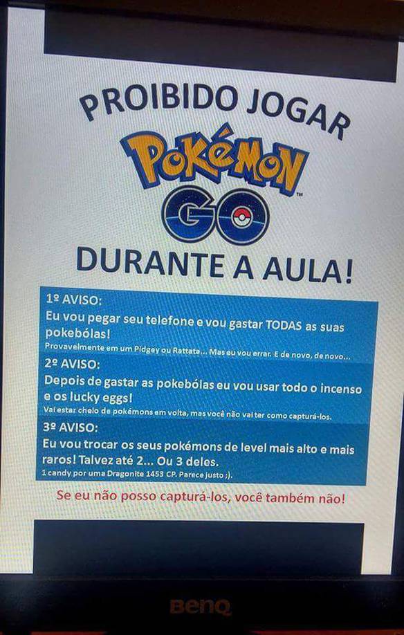 Imagem engraçada Proibido Jogar Pokémon no iPiadas