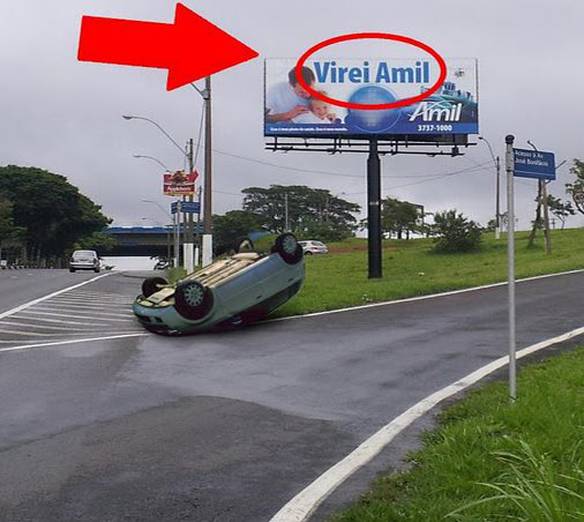 Imagem engraçada Virei Amil... e capotei! no iPiadas