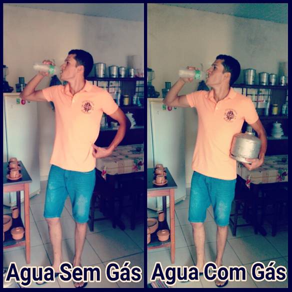 Imagem engraçada Água Sem Gás e Água Com Gás no iPiadas