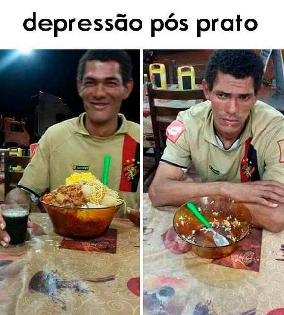 Imagem engraçada Depressão Pós Prato no iPiadas