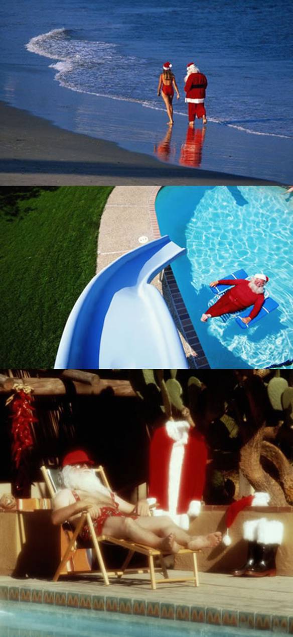 Imagem engraçada Papai Noel no Verão no iPiadas