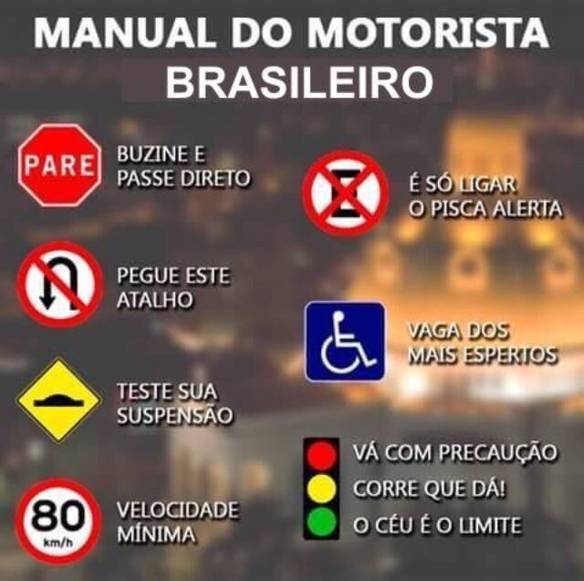 Imagem engraçada Manual do Motorista Brasileiro no iPiadas