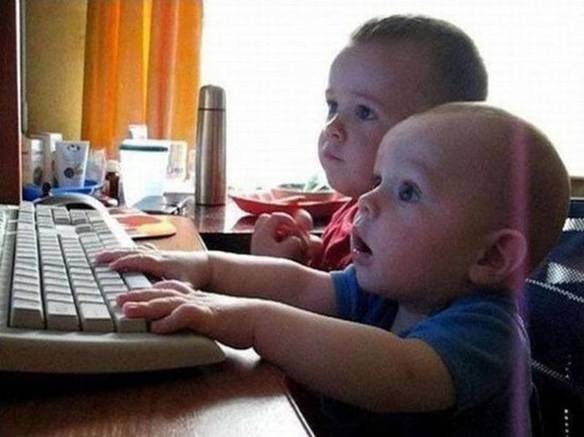 Imagem engraçada Bebês Impressionados no iPiadas