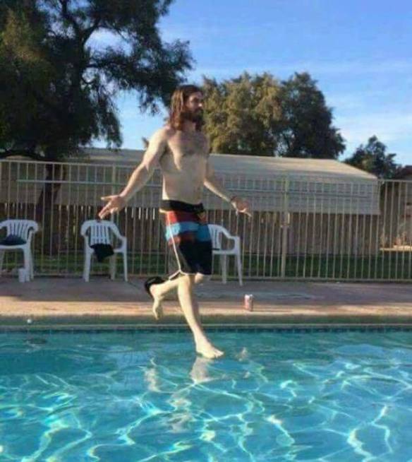 Imagem engraçada Jesus de Férias no iPiadas