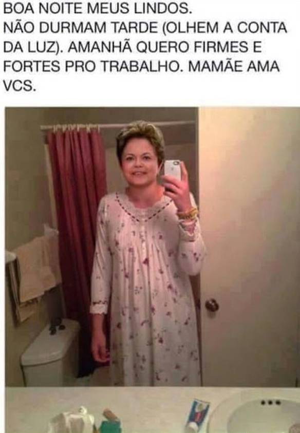 Imagem engraçada Boa Noite da Mamãe Dilma no iPiadas