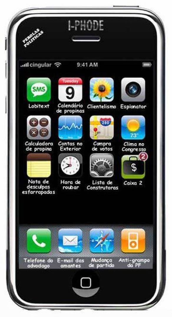 Imagem engraçada Atenção Políticos: Chegou o Novo iPhode no iPiadas