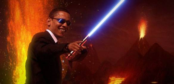 Imagem engraçada Obama Jedi no iPiadas