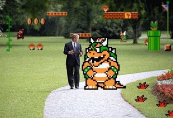Imagem engraçada Bush e Bowser no iPiadas