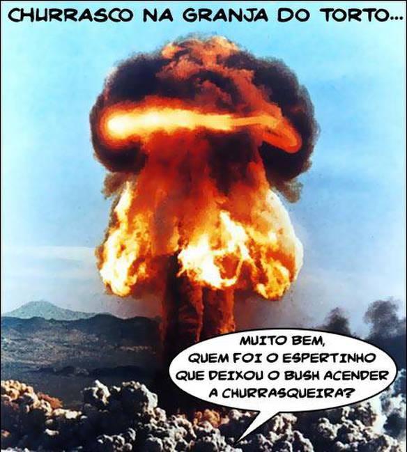 Imagem engraçada Churrasco com o Bush no Brasil no iPiadas