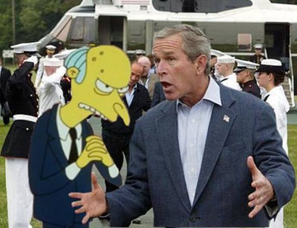 Imagem engraçada Bush e Sr. Burns Tramando O Fim do Mundo no iPiadas