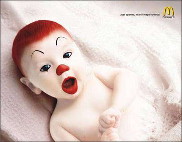 Imagem engraçada Bebê Ronald McDonald no iPiadas
