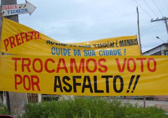 Imagem engraçada Trocamos voto por asfalto no iPiadas
