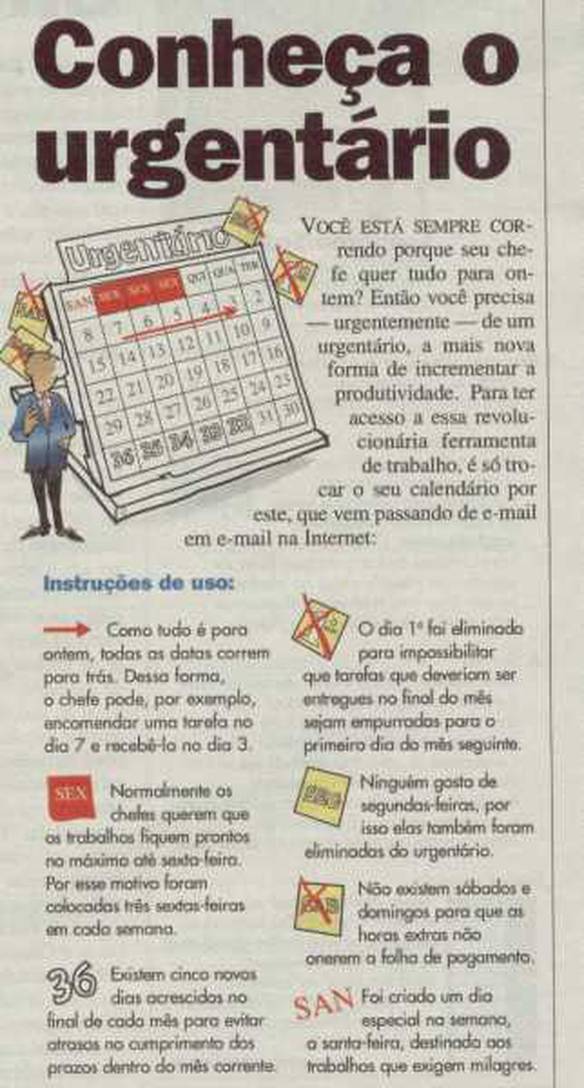 Imagem engraçada Calendário do Trabalhador no iPiadas