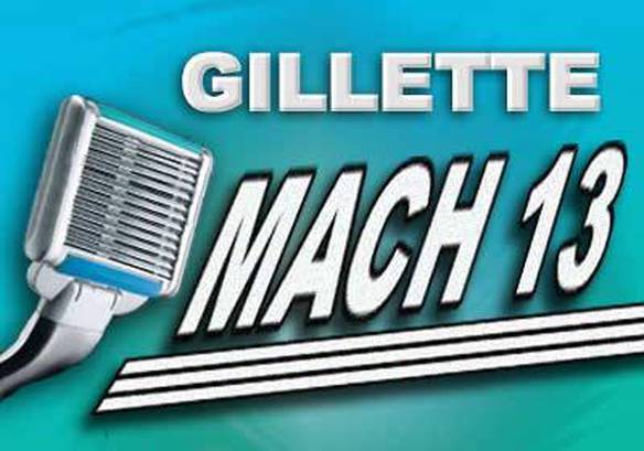 Imagem engraçada Gillete Mach 13, Muito Mais Eficiente no iPiadas