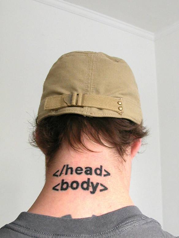 Imagem engraçada Tatuagem HTML no iPiadas