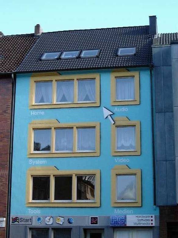Imagem engraçada Casa com Windows no iPiadas