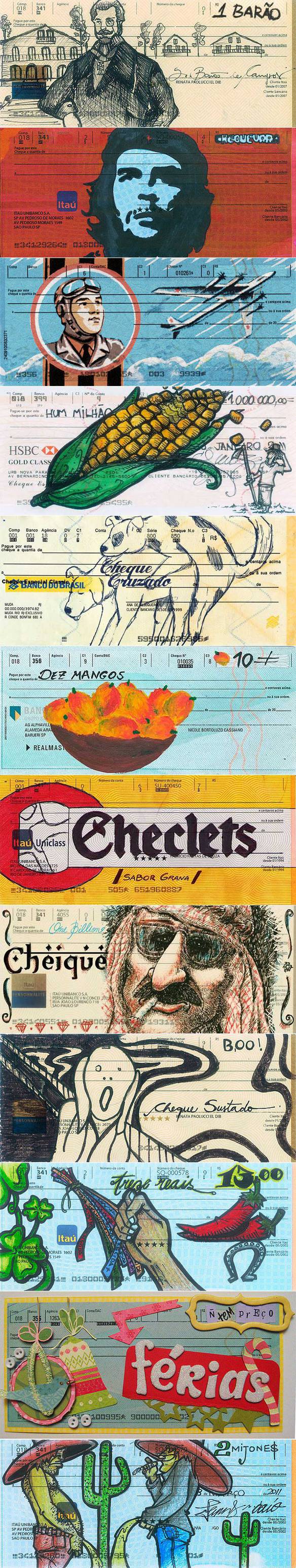 Imagem engraçada Arte em Cheques no iPiadas