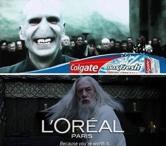 Imagem engraçada Colgate e L'Oréal no iPiadas